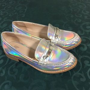 Victoria’s Secret Holographic Silver Loafers